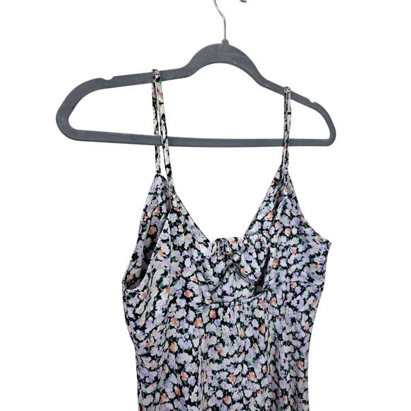 MAHINA Black Ground Lilac Floral Prt Mini Dress - Picture 3 of 5